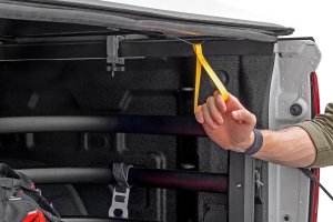 GMC Sierra 1500 Soft Roll Up Bed Cover - Rough Country - Rough Country, Marine Grade Vinyl - Matte Black - '19-'24